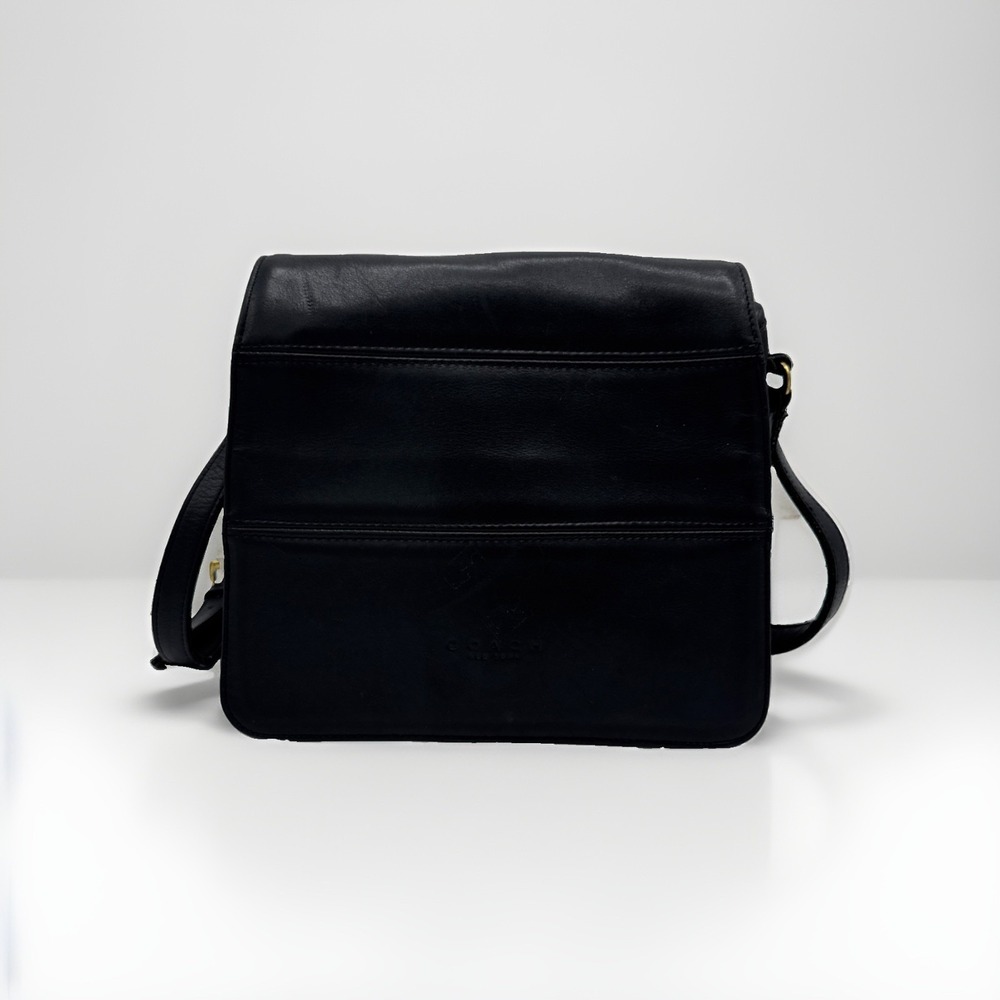 Vintage Coach Tribeca Flap Crossbody Shoulder Bag Black 9092 Purse